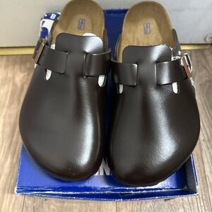 Birkenstock Boston Soft Footbed Smooth Leather Amalfi Testa Di Moro Brown.NWTG